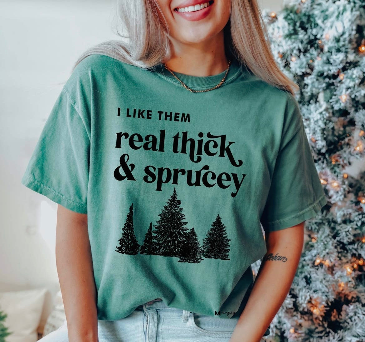 Real Thick and Sprucey Funny Christmas Tee