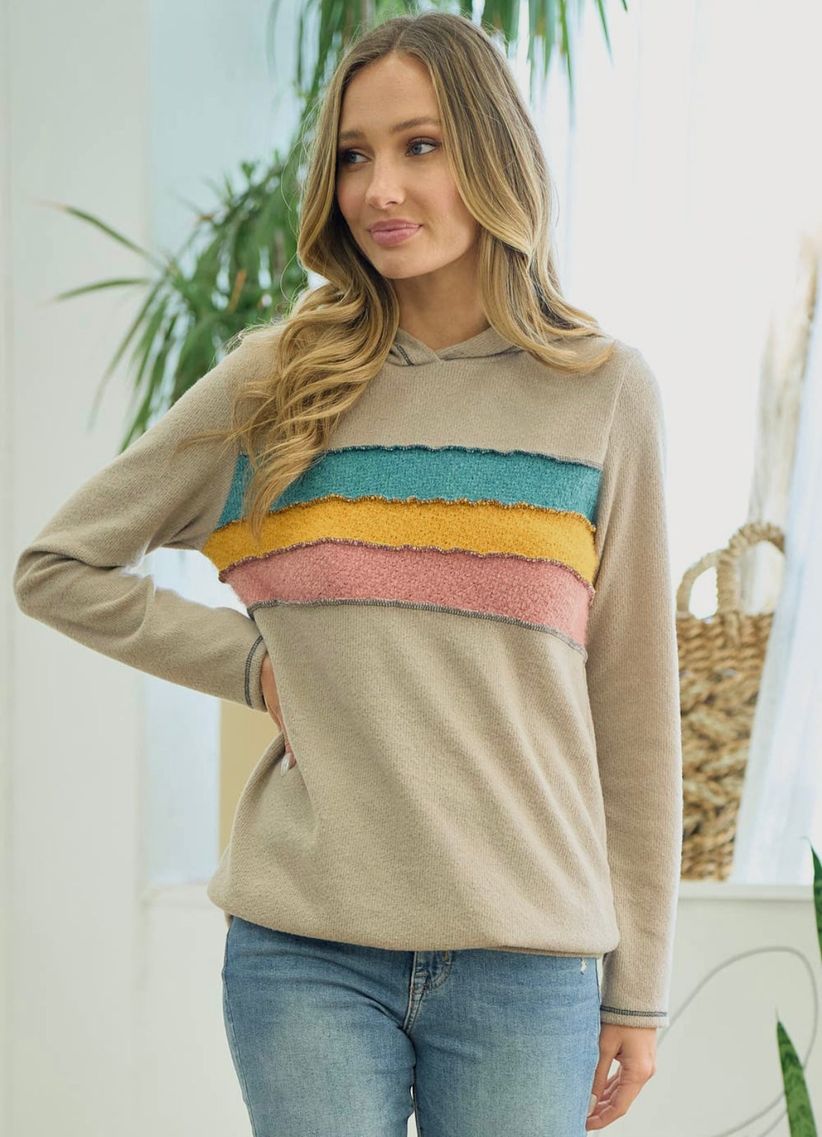 Retro Color Block Hoodie