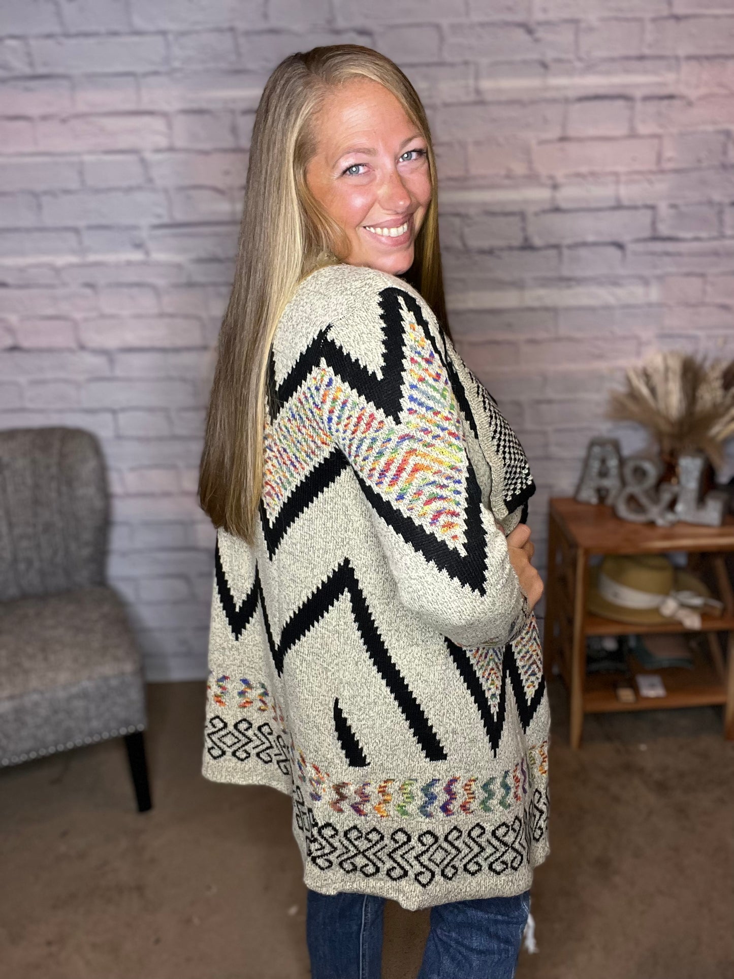 Multi Color Aztec Cardigan