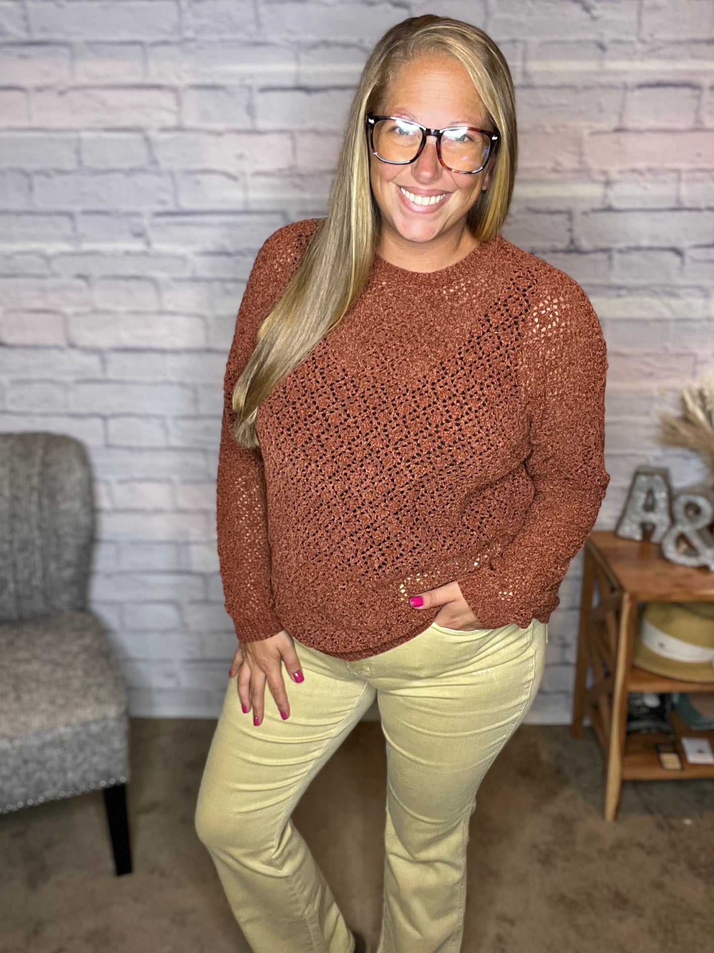 Western Chenille Sweater Pullover