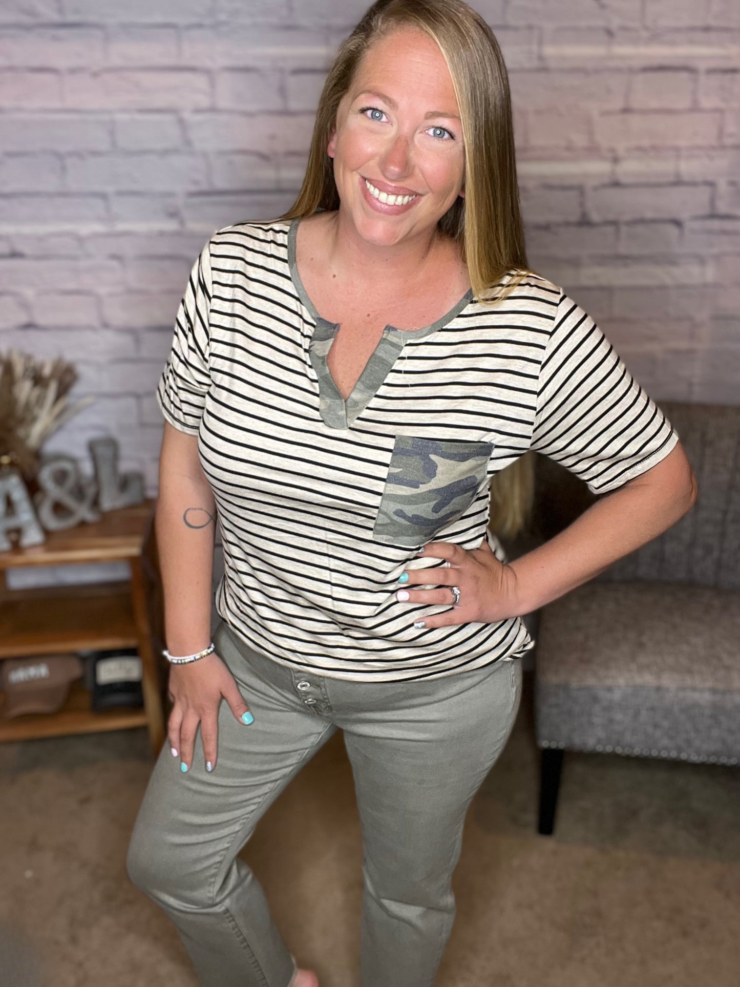 Camo & Stripes Tee