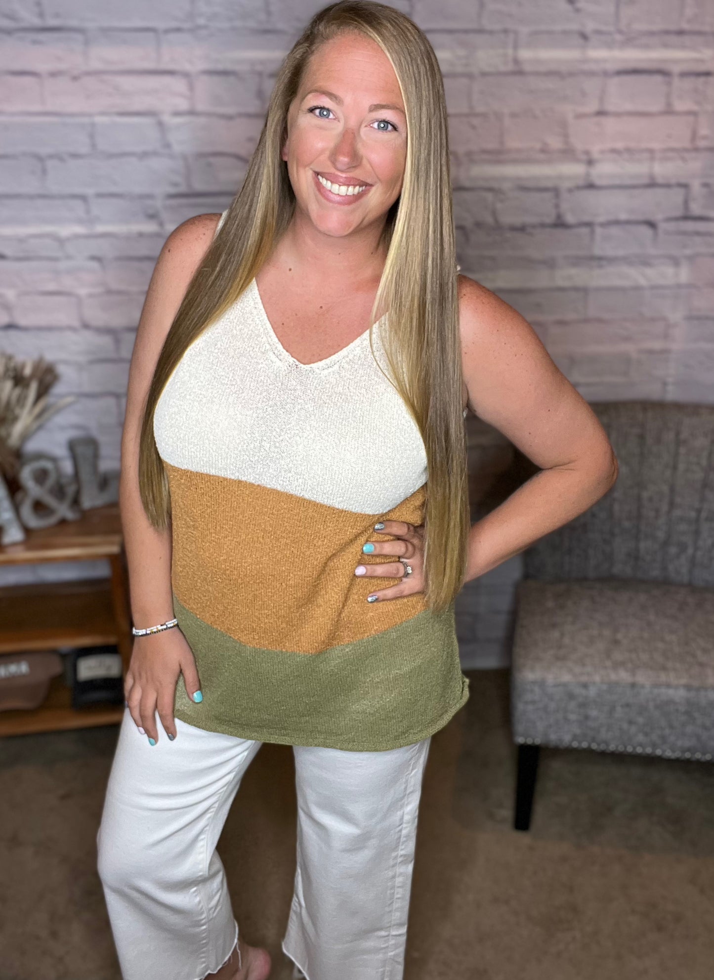 Multi Stripe Sweater Tank - Curvy Girl Exclusive