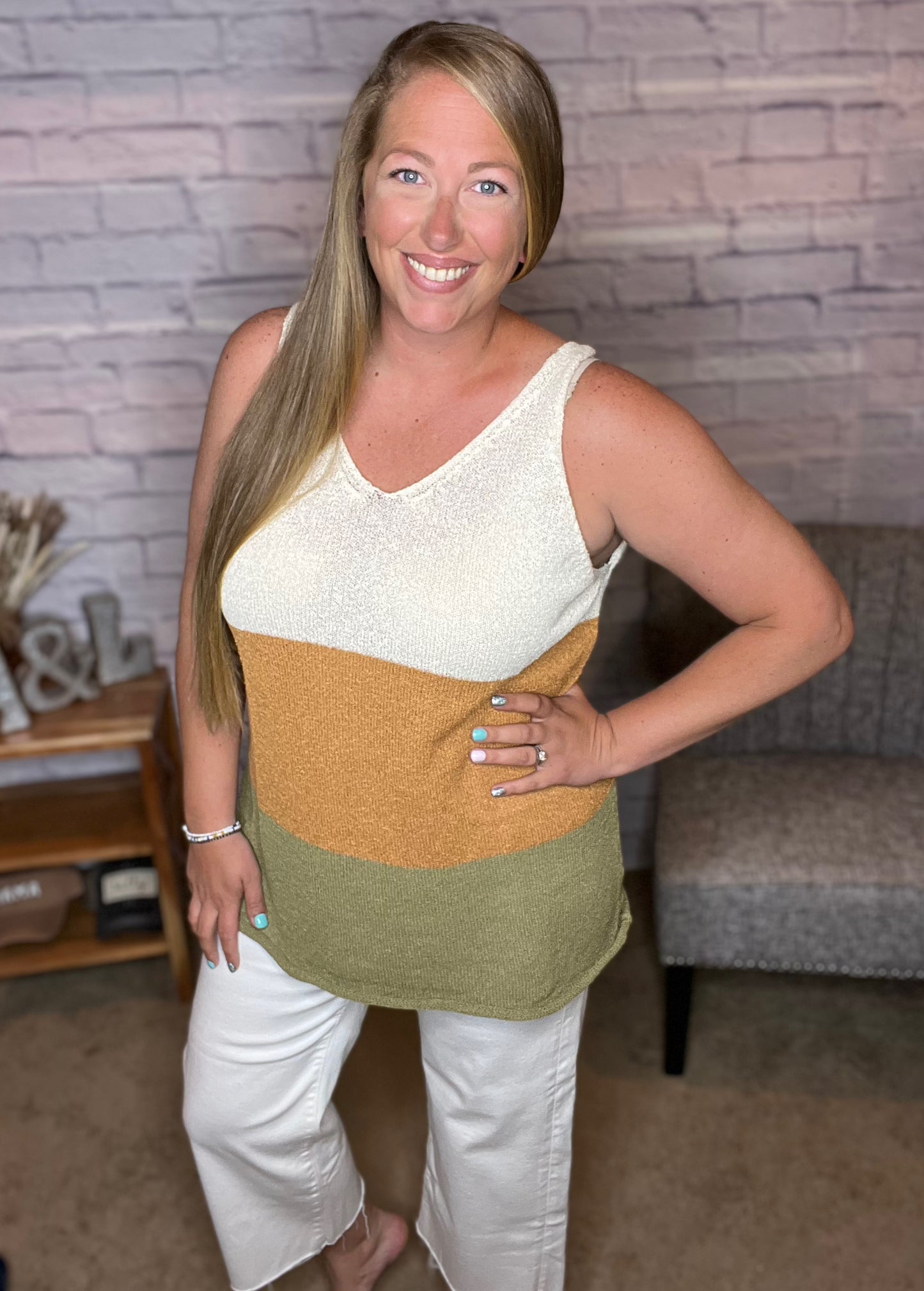 Multi Stripe Sweater Tank - Curvy Girl Exclusive