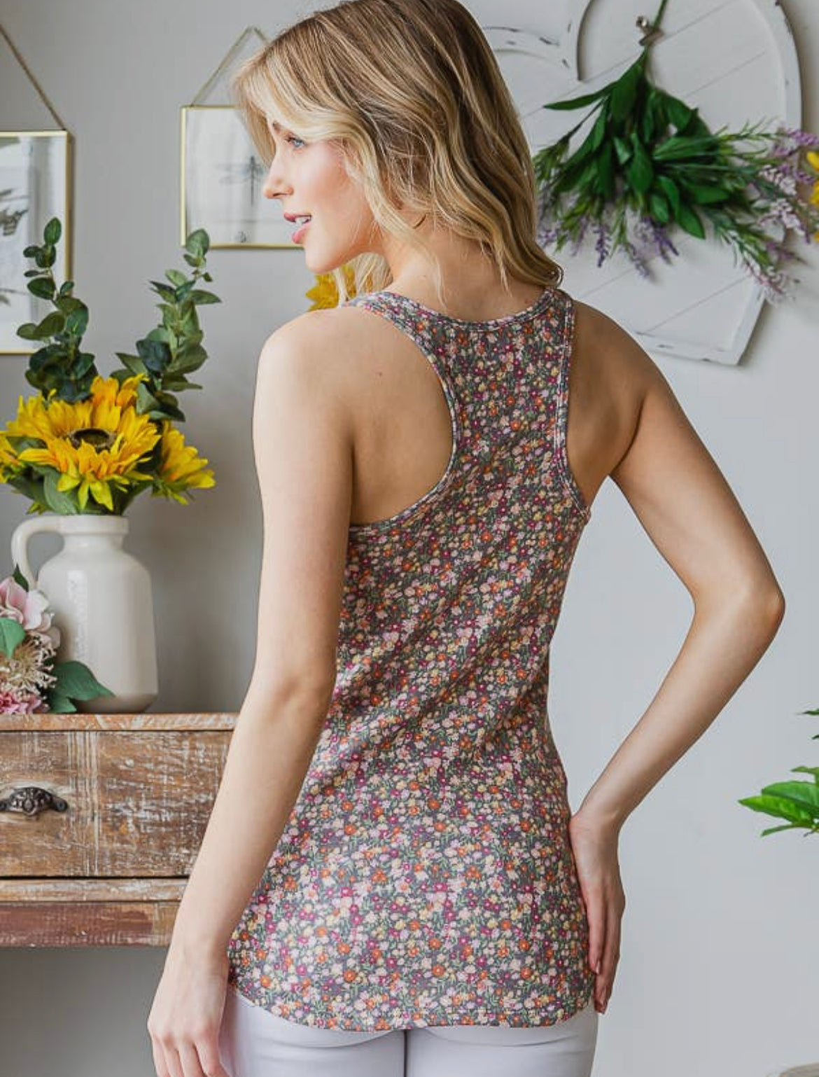 Smoky Floral Tank Top