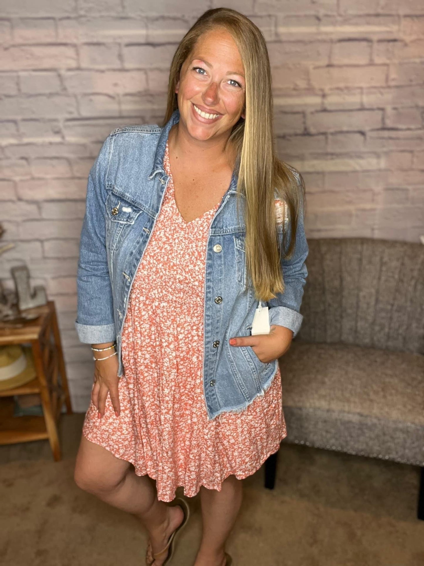 Ditsy Floral Smocked Babydoll Flare Dress