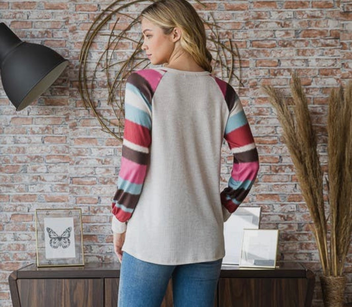 Solid & Stripes Long Sleeve Tee