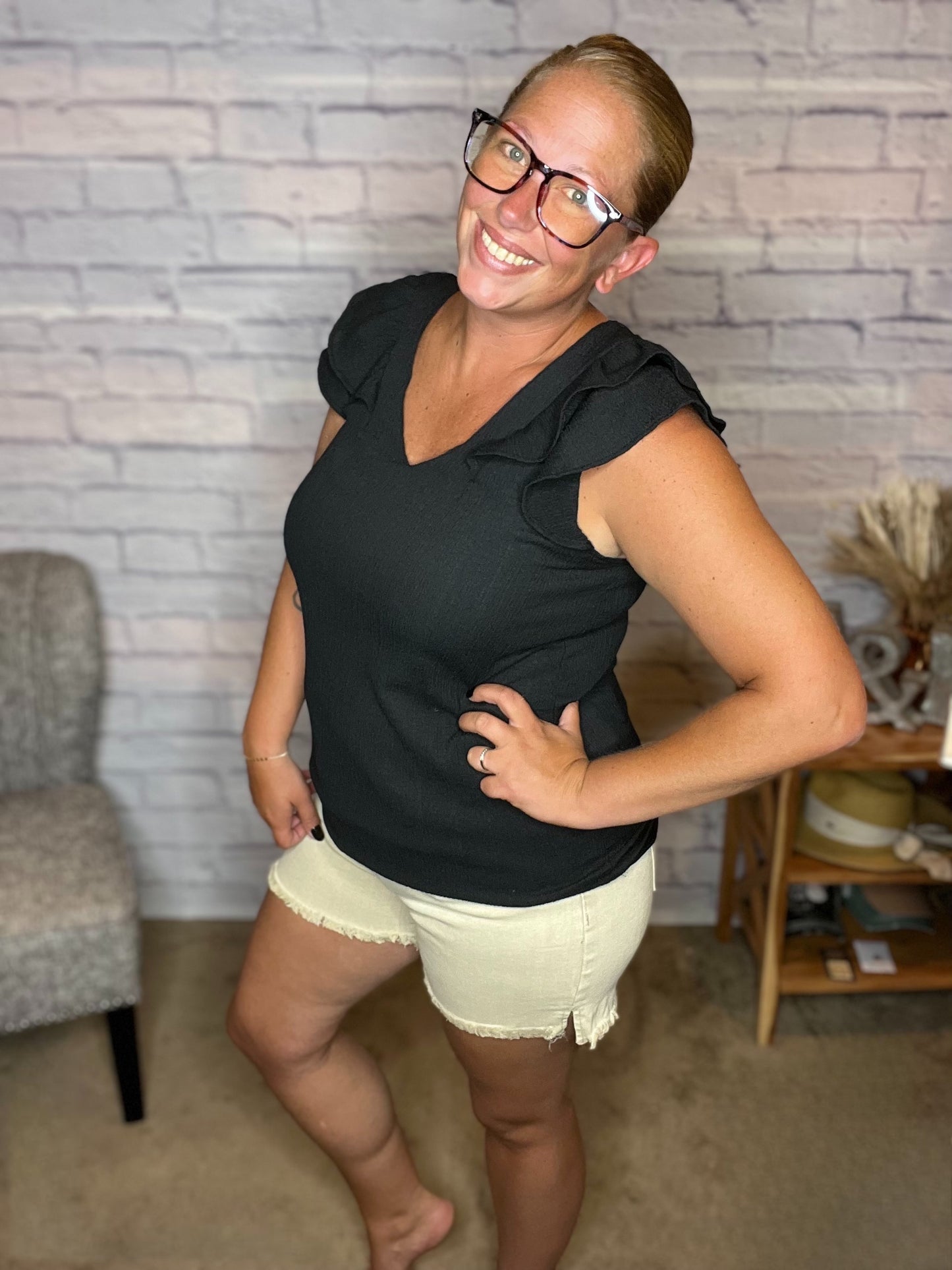 Acid Washed Frayed Hem Denim Shorts - 2 Color Options!