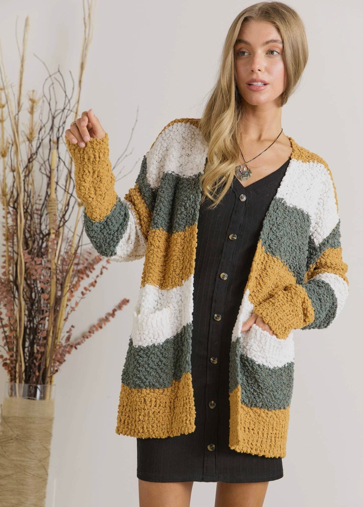 All about the Fall Colorblock Cardi