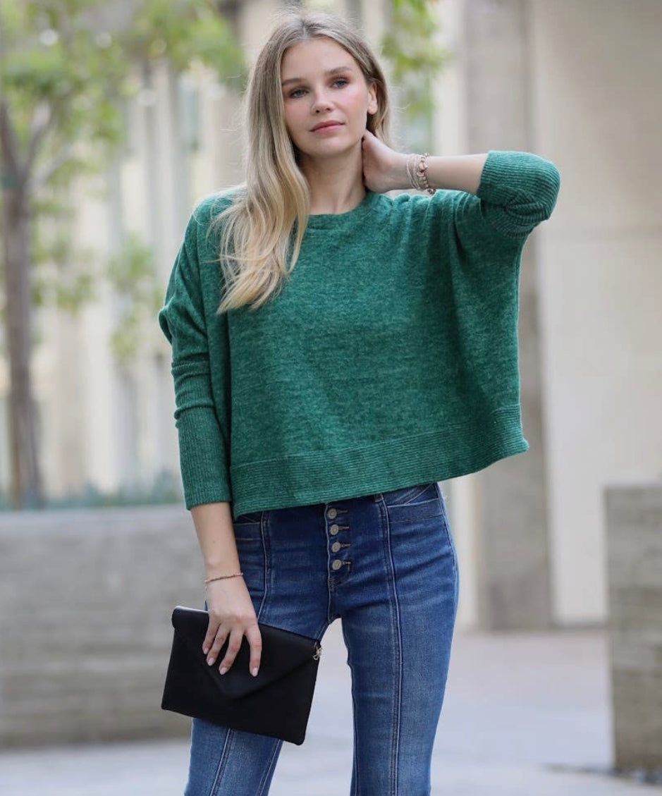 Eagles Green Hacci Dolman Sleeve Sweater