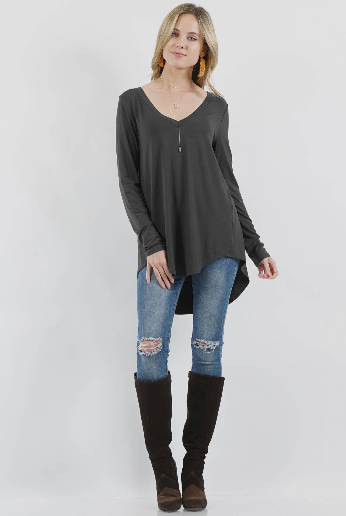 Doorbuster! Luxe Rayon Long Sleeve V-Neck Top - 7 Colors Available!
