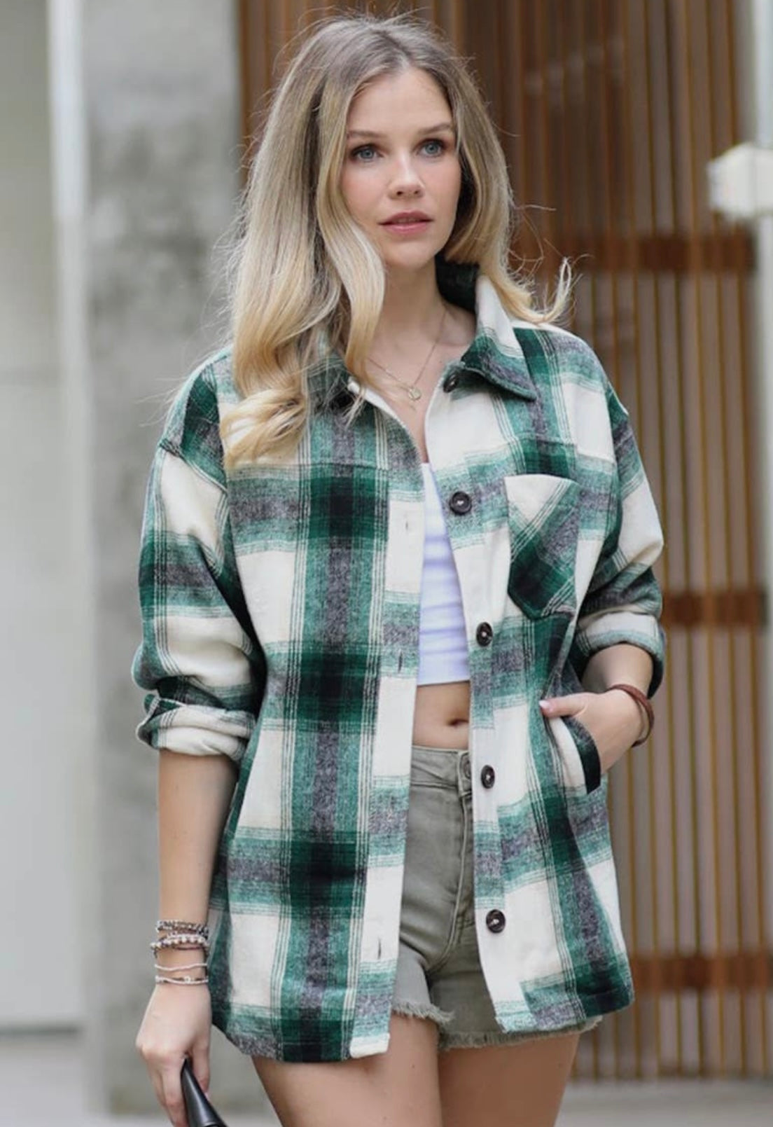 Oversized Plaid Shacket with Pockets! 2 Color Options!