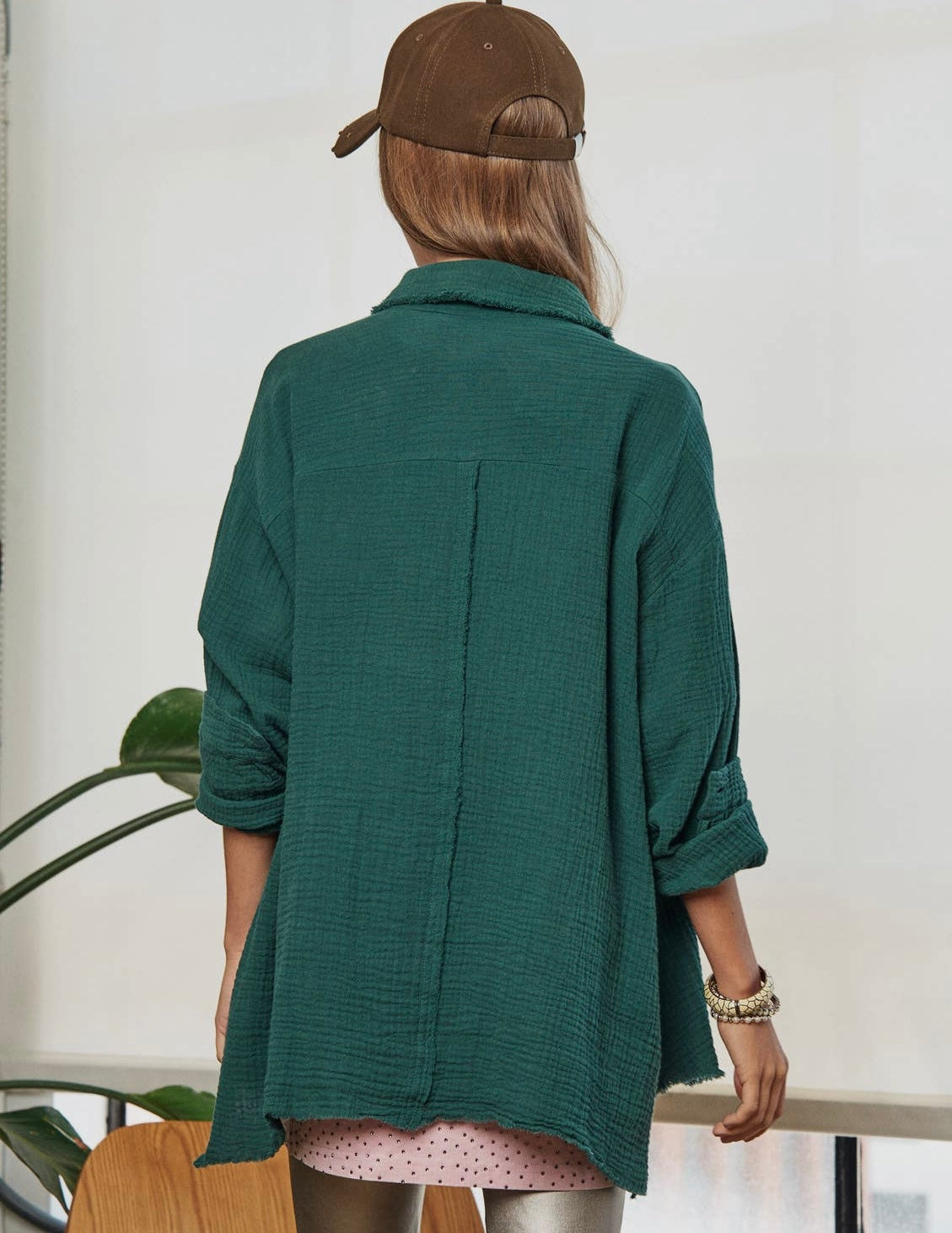 Eagles Green Long Sleeve Button Down Shirt