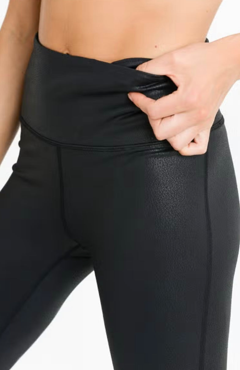 Pebbled Faux Leather Leggings by Mono B