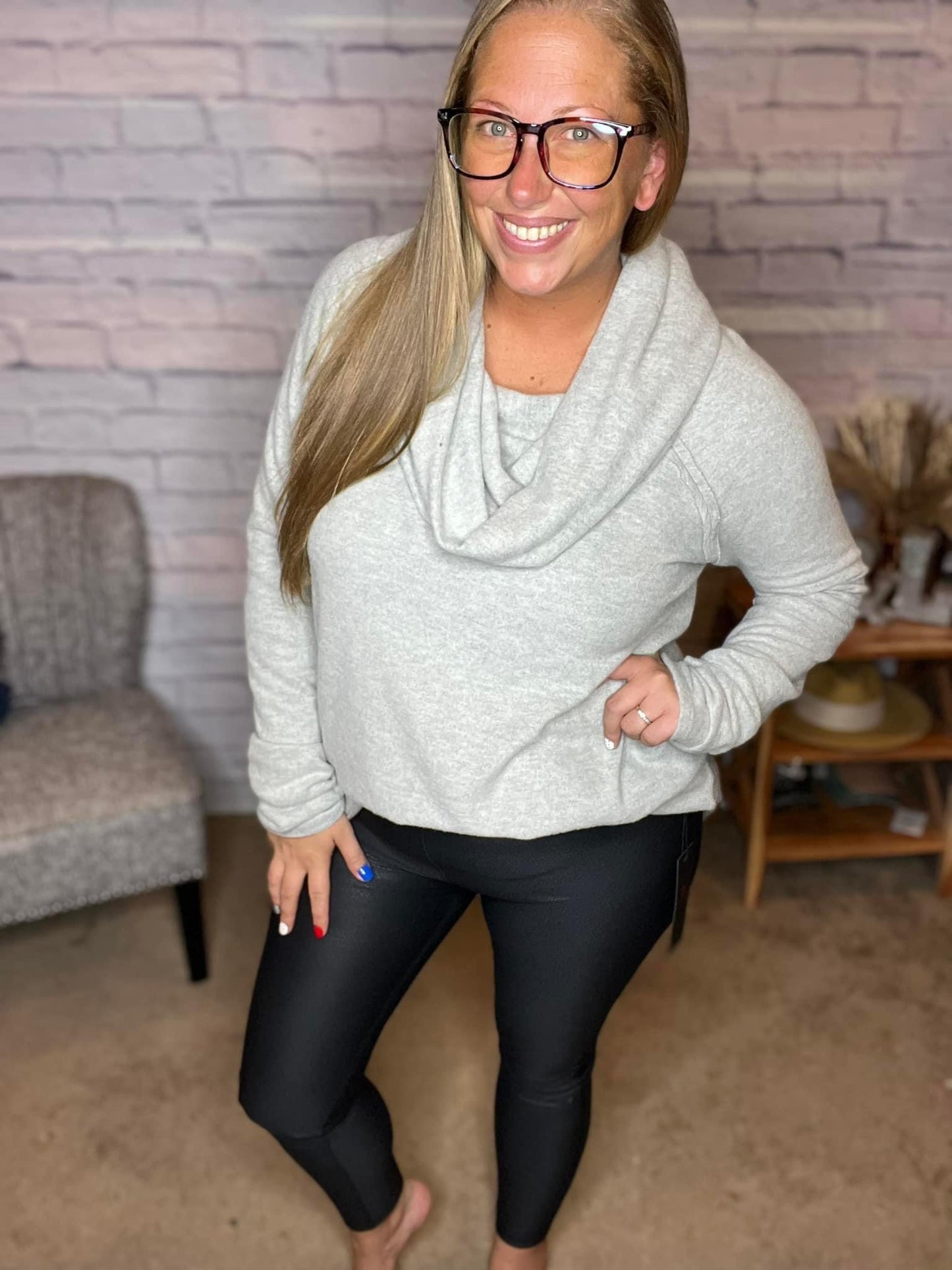 Brushed Knit Cowl Neck Sweater - 3 Color Options!