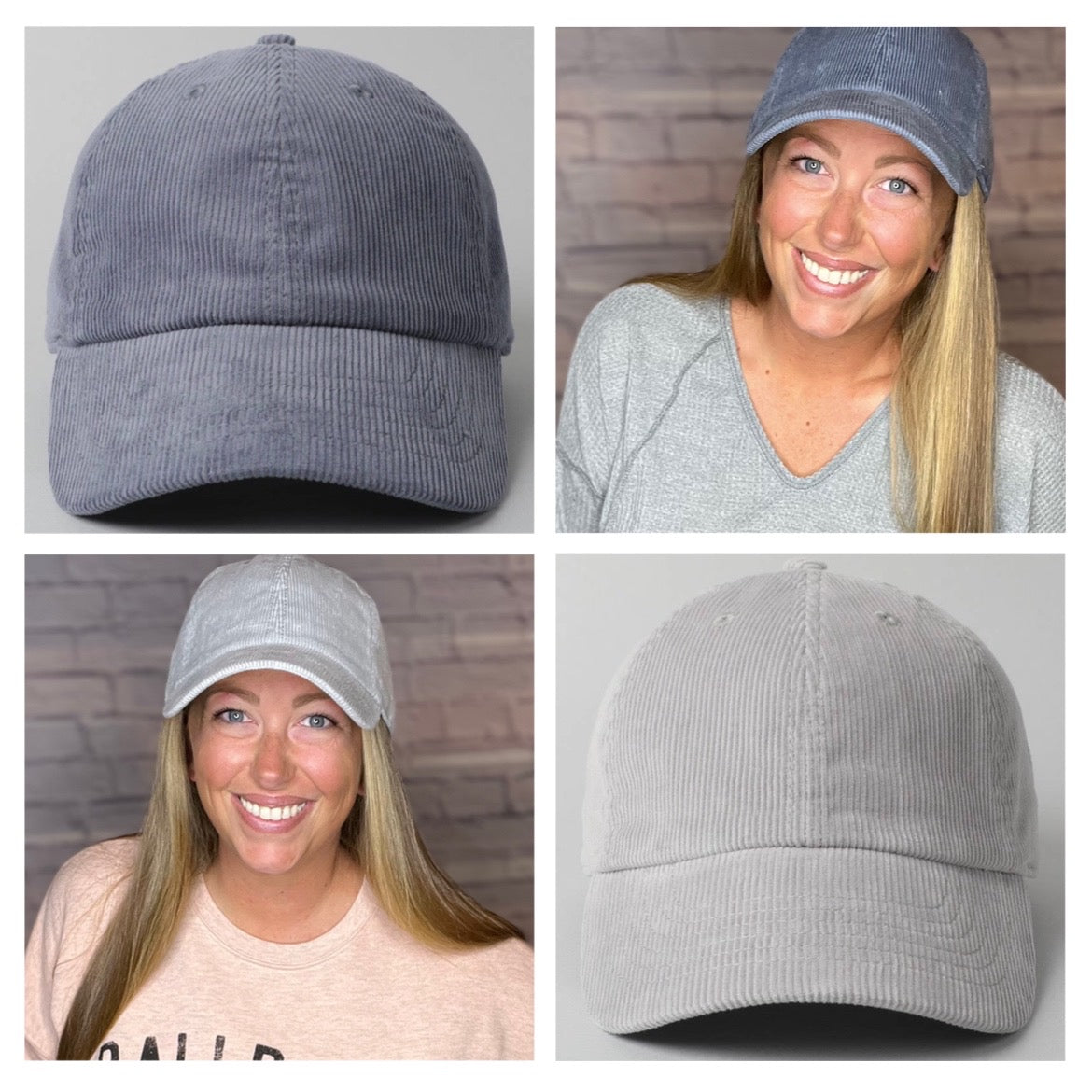 Corduroy Adjustable Cotton Baseball Cap - 2 Colors!