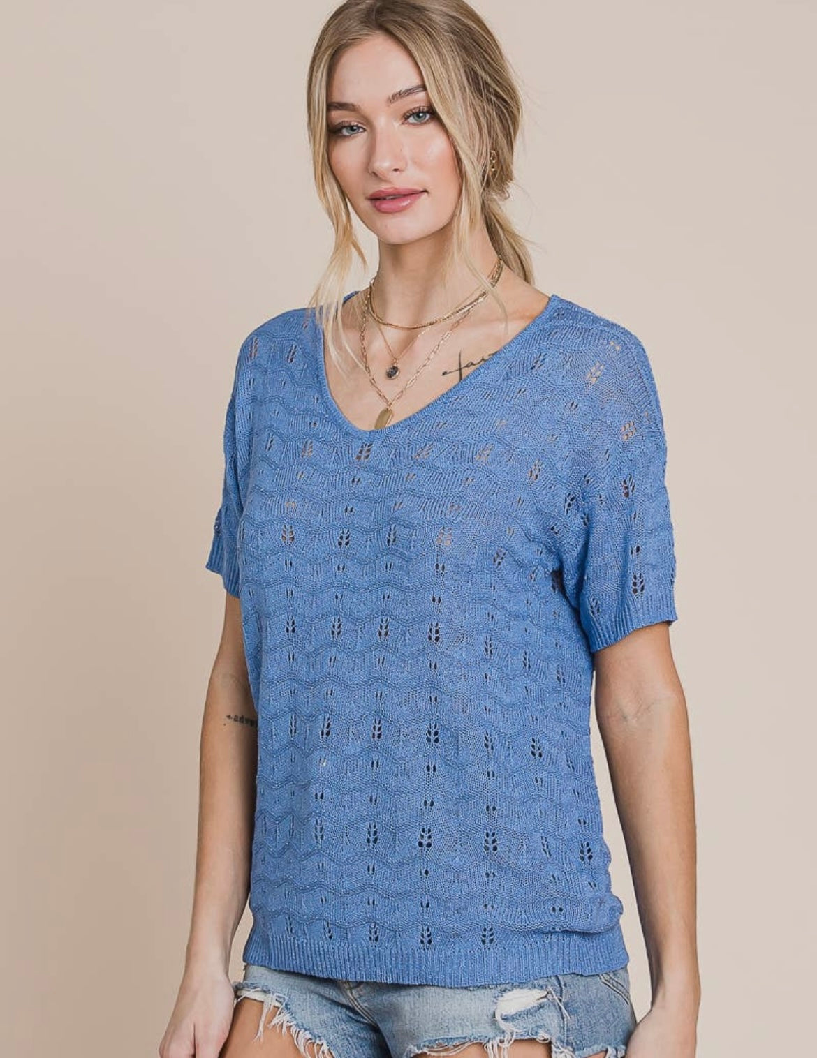 Lightweight V-Neck Sweater Top