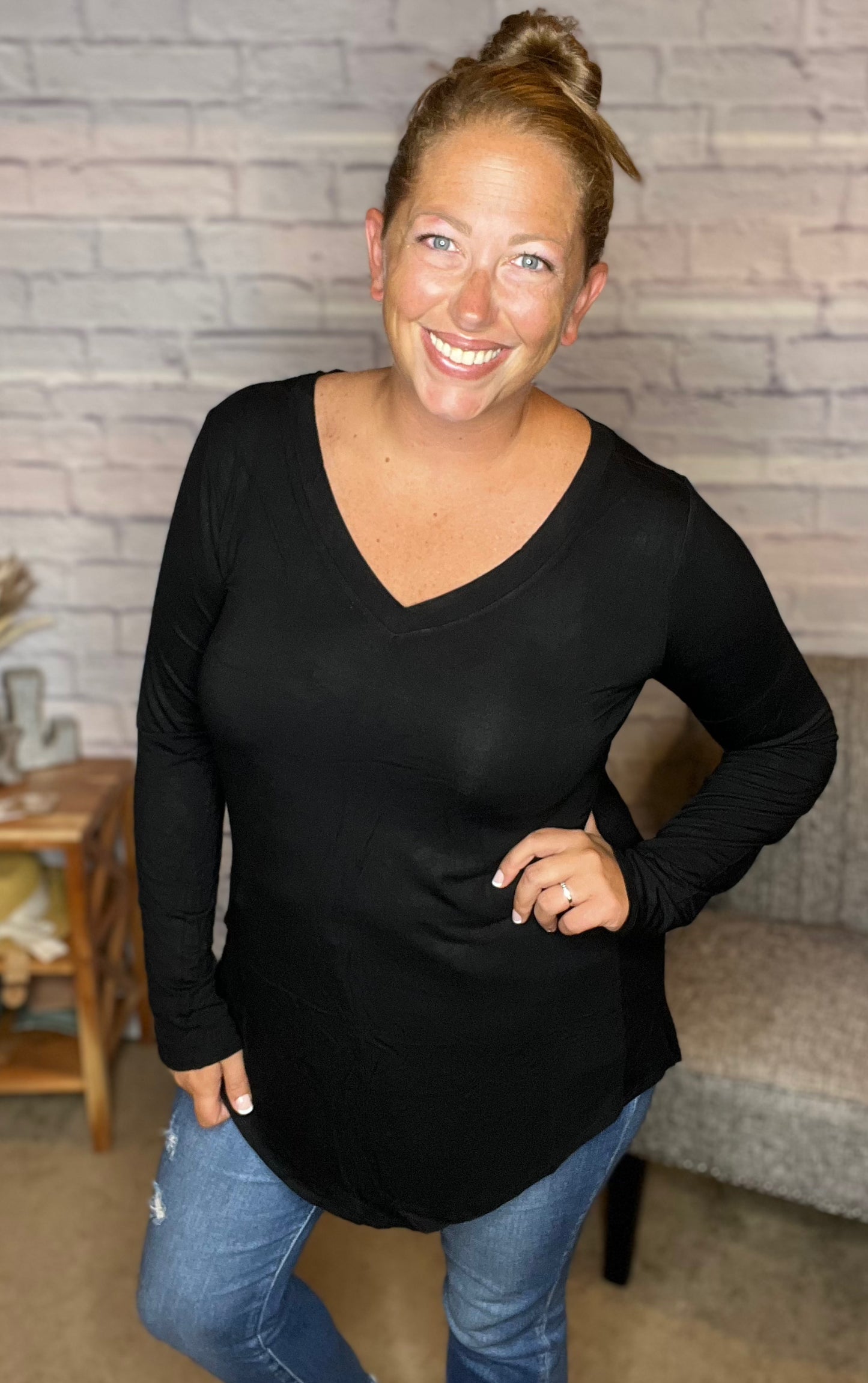 Doorbuster! Luxe Rayon Long Sleeve V-Neck Top - 7 Colors Available!