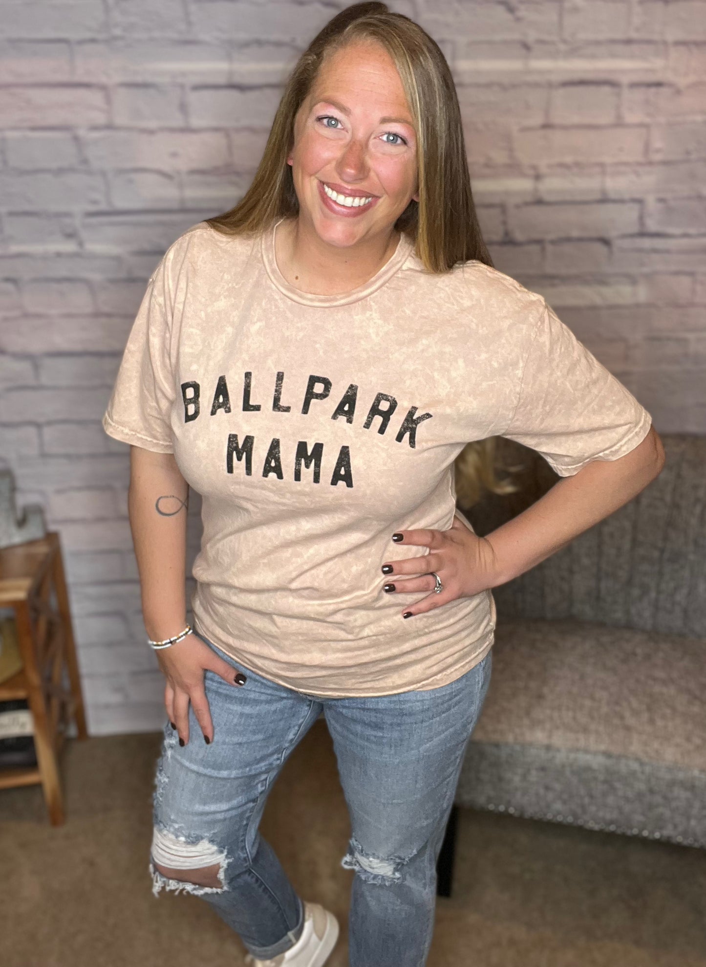 Ballpark Mama Mineral Washed Graphic Tee by Oat Collective
