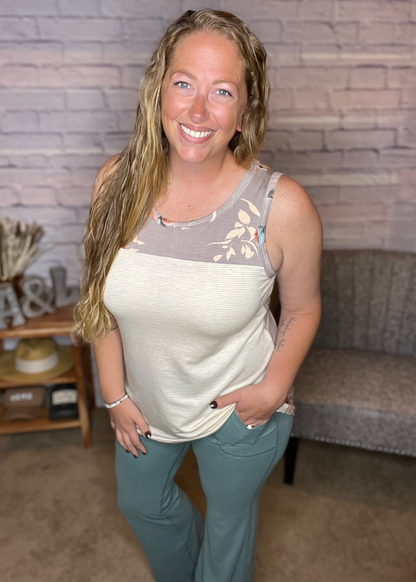 Heily's Floral Stripe Tank