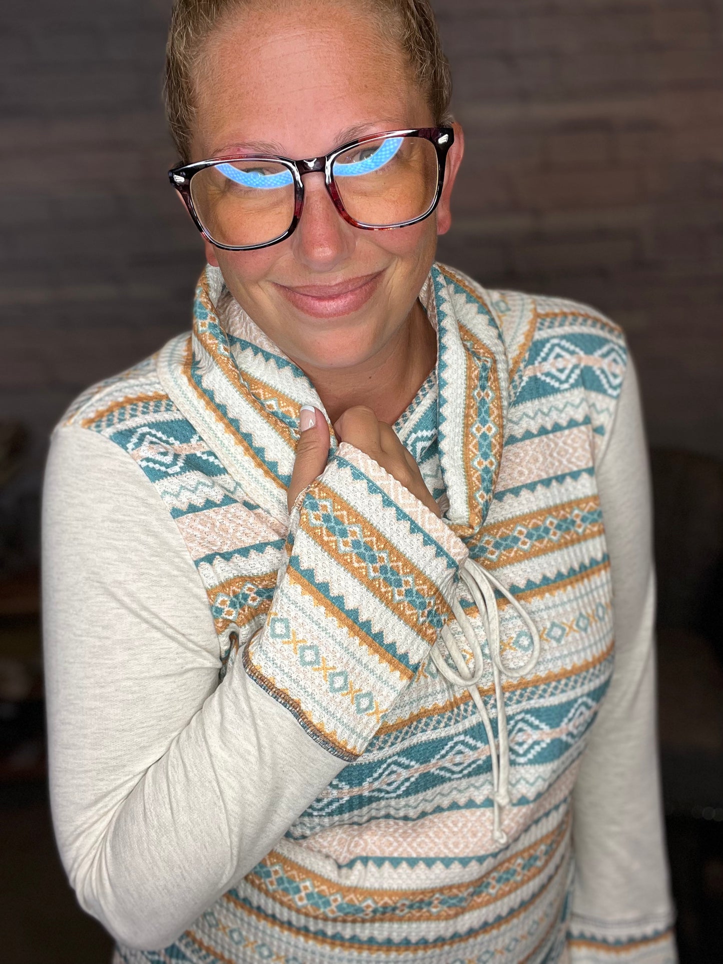 Through It All Aztec Print Pullover