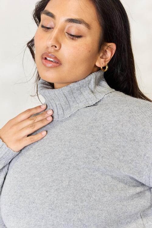 Heimish Turtleneck Long Sleeve Slit Sweater