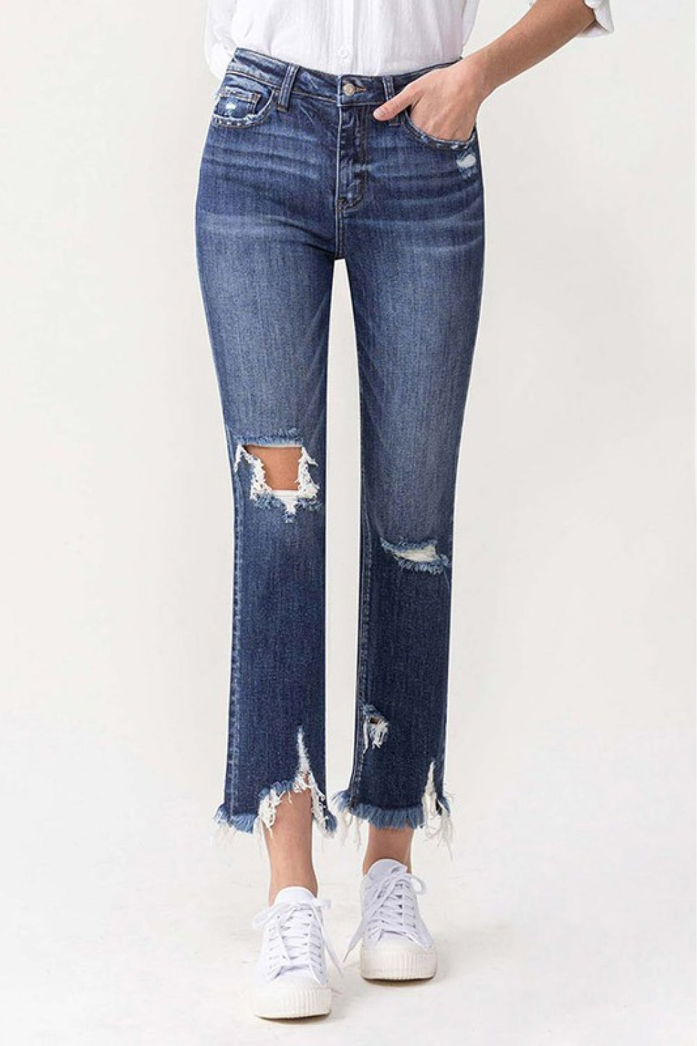 Lovervet Jackie High Rise Crop Straight Leg Jeans - Curvy Girl!