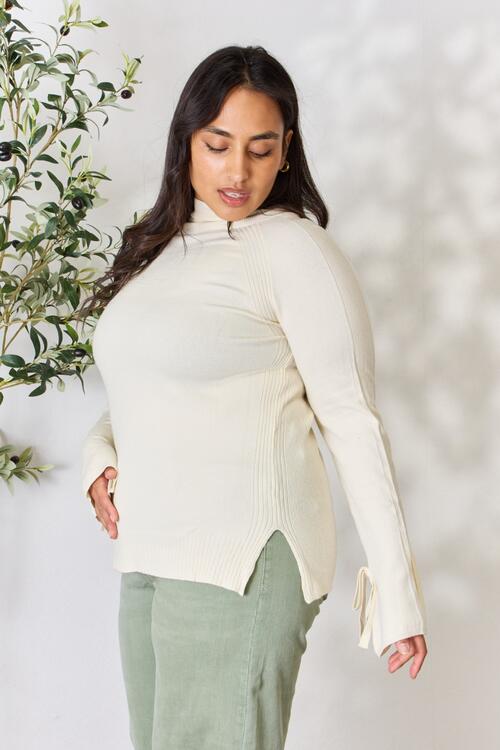 It's all in the Details Long Sleeve Turtleneck Knit Top