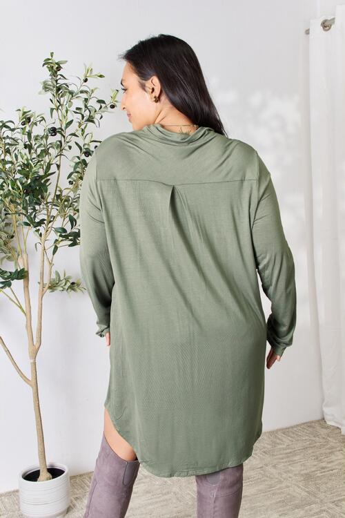 The Best Button Down Shirt Dress in Olive!