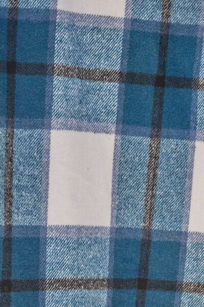 Double Take Plaid Button Up Lapel Collar Coat - Color Options!