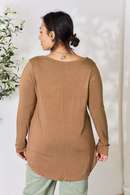 Luxe Rayon Long Sleeve V-Neck Top
