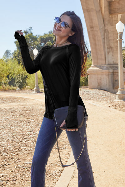Basic Bae Round Neck Long Sleeve T-Shirt - 4 Color Options!