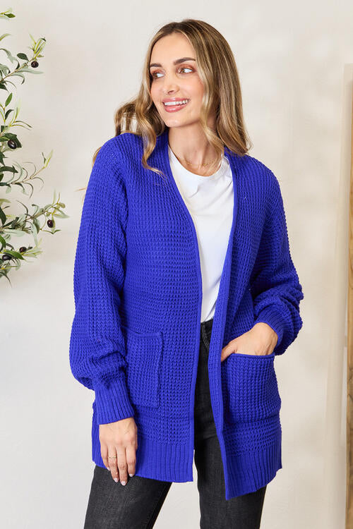 Blue Dreams Waffle-Knit Cardigan