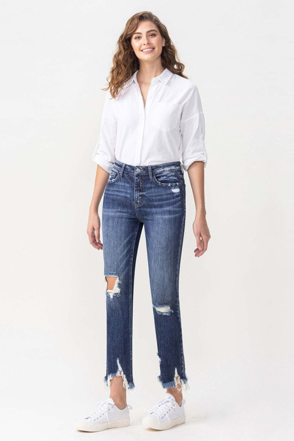 Lovervet Jackie High Rise Crop Straight Leg Jeans - Curvy Girl!