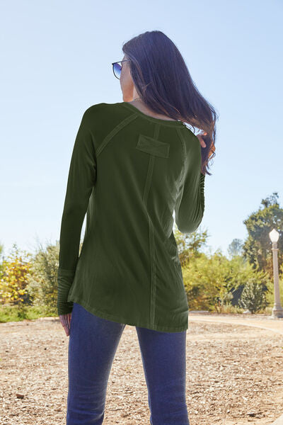 Basic Bae Round Neck Long Sleeve T-Shirt - 4 Color Options!