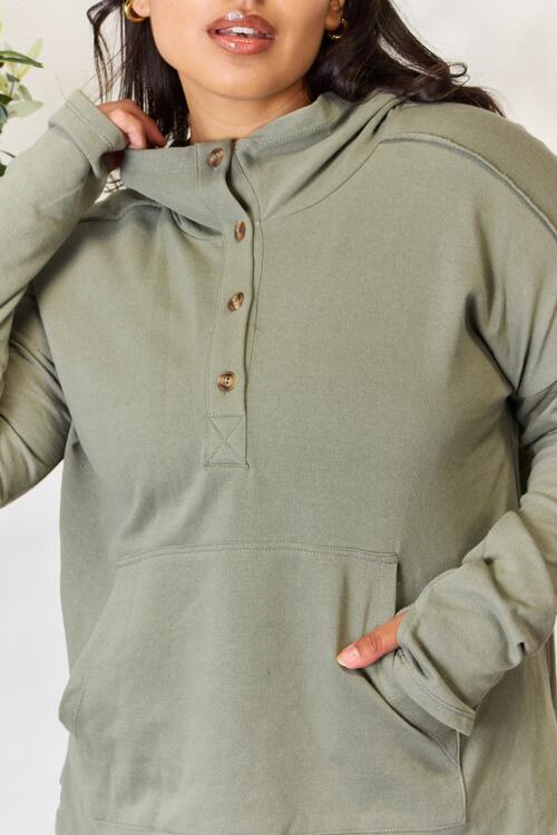 For the Love of Olive Half Button Hoodie