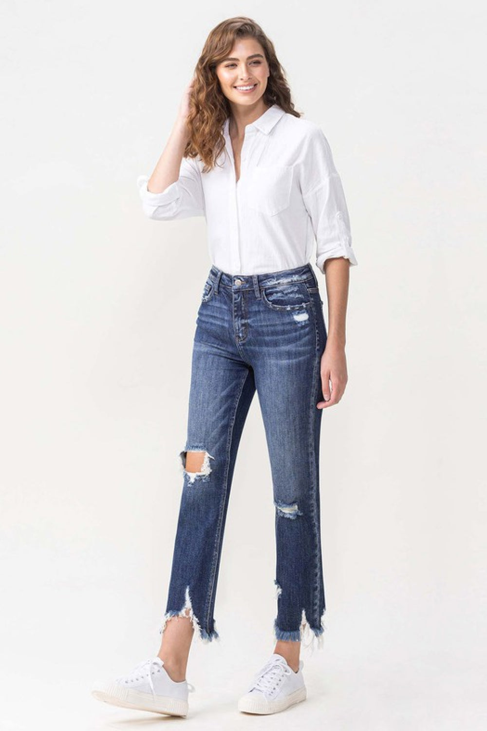 Lovervet Jackie High Rise Crop Straight Leg Jeans - Curvy Girl!