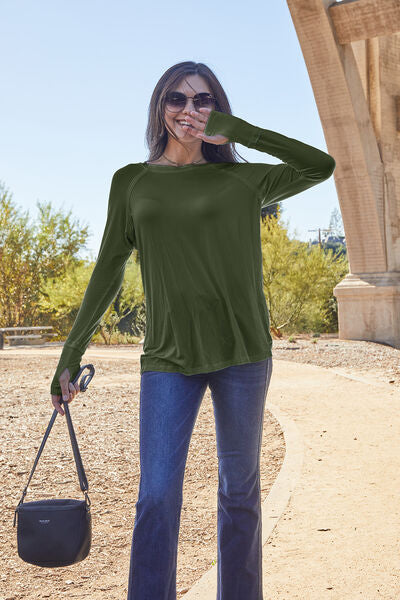 Basic Bae Round Neck Long Sleeve T-Shirt - 4 Color Options!