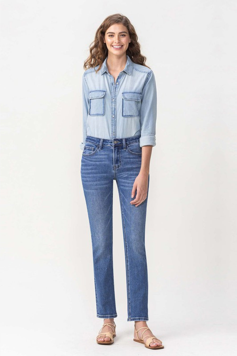 Vervet Maggie Midrise Slim Ankle Straight Jeans - Curvy Girl!