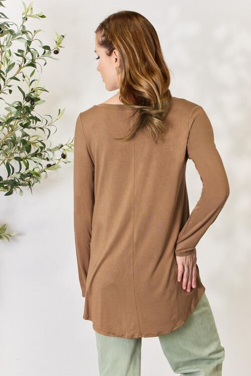 Luxe Rayon Long Sleeve V-Neck Top