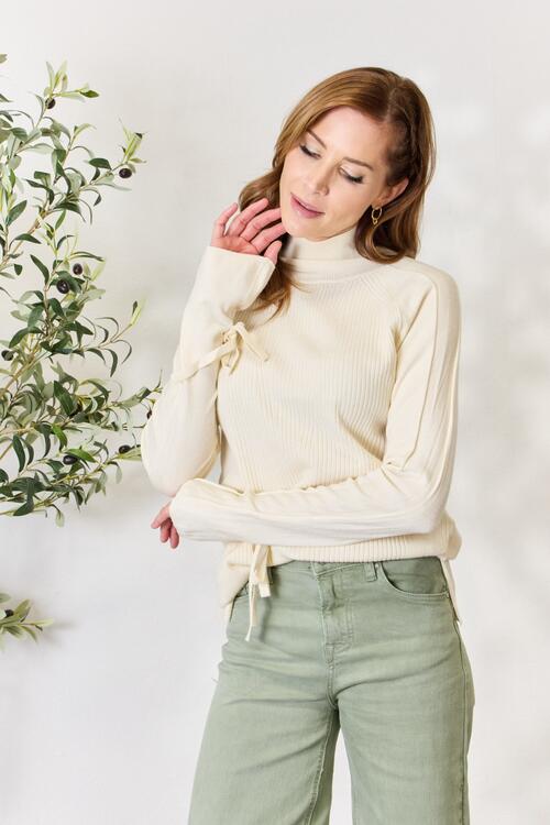 It's all in the Details Long Sleeve Turtleneck Knit Top