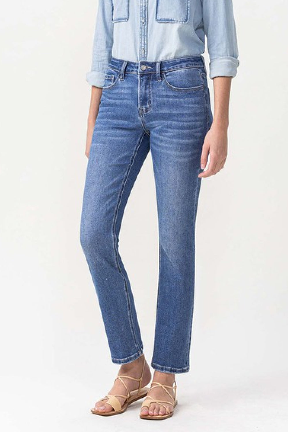 Vervet Maggie Midrise Slim Ankle Straight Jeans - Curvy Girl!