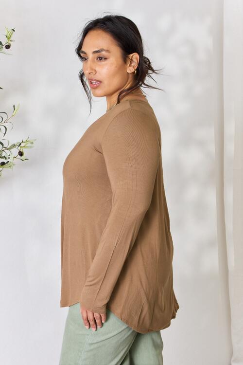 Luxe Rayon Long Sleeve V-Neck Top