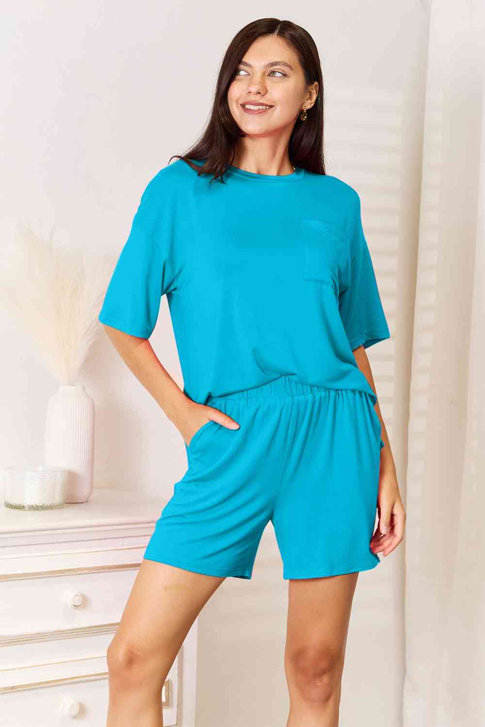 Basic Bae Soft Rayon Top and Shorts Set - Multiple Colors!