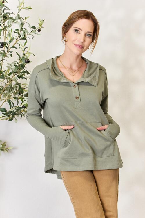 For the Love of Olive Half Button Hoodie