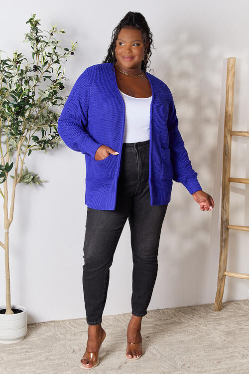 Blue Dreams Waffle-Knit Cardigan