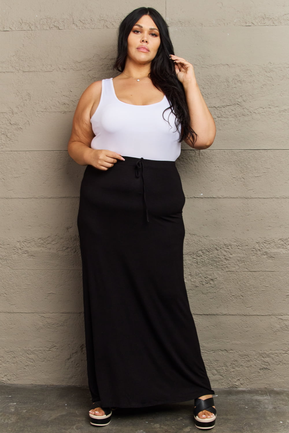 Culture Code For The Day Flare Maxi Skirt in Black