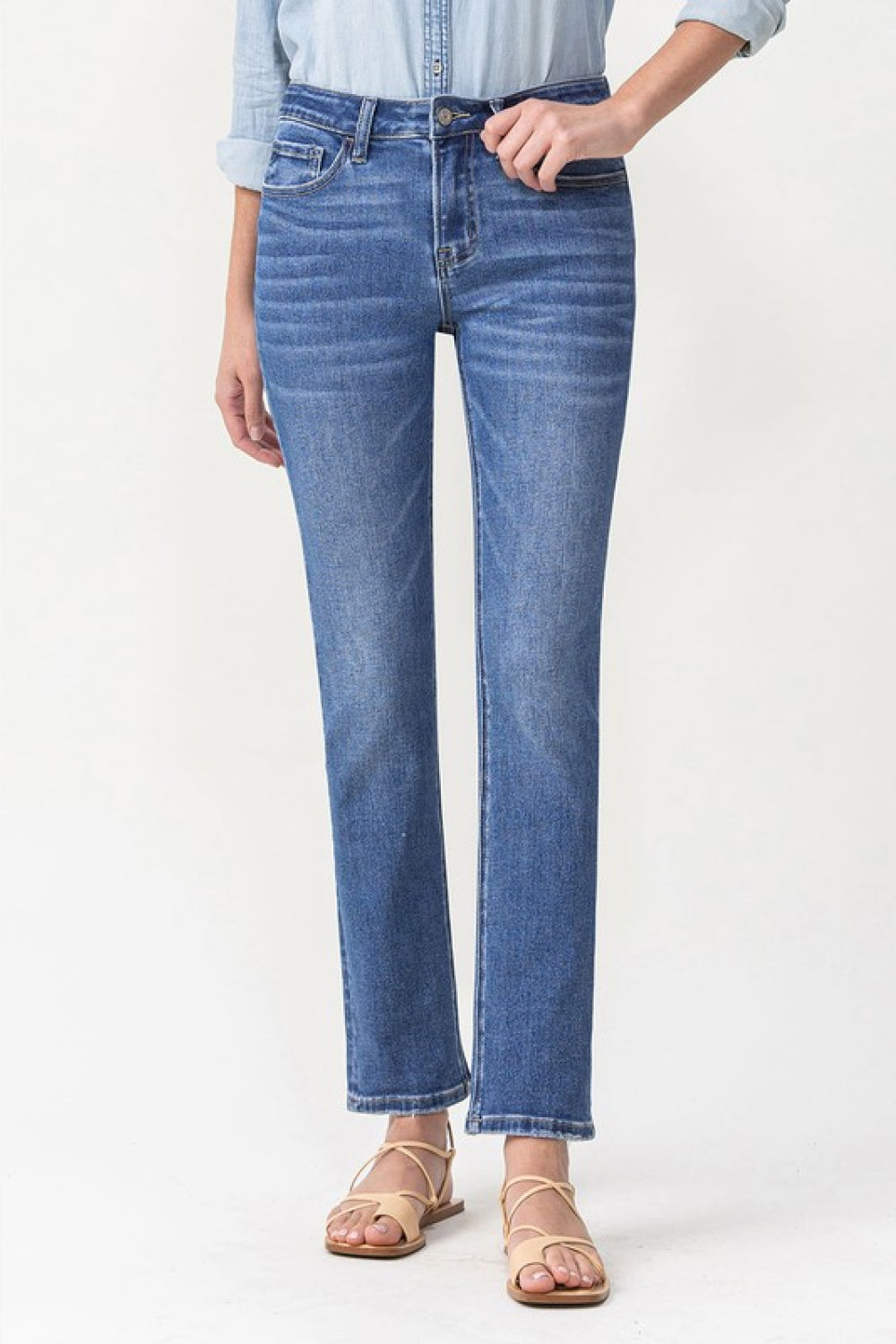 Vervet Maggie Midrise Slim Ankle Straight Jeans - Curvy Girl!