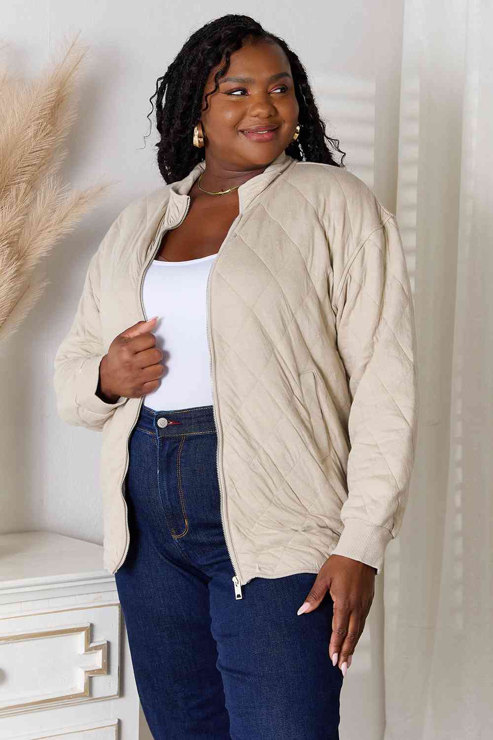 Heimish Zip-Up Jacket with Pockets