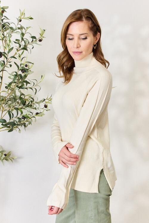 It's all in the Details Long Sleeve Turtleneck Knit Top
