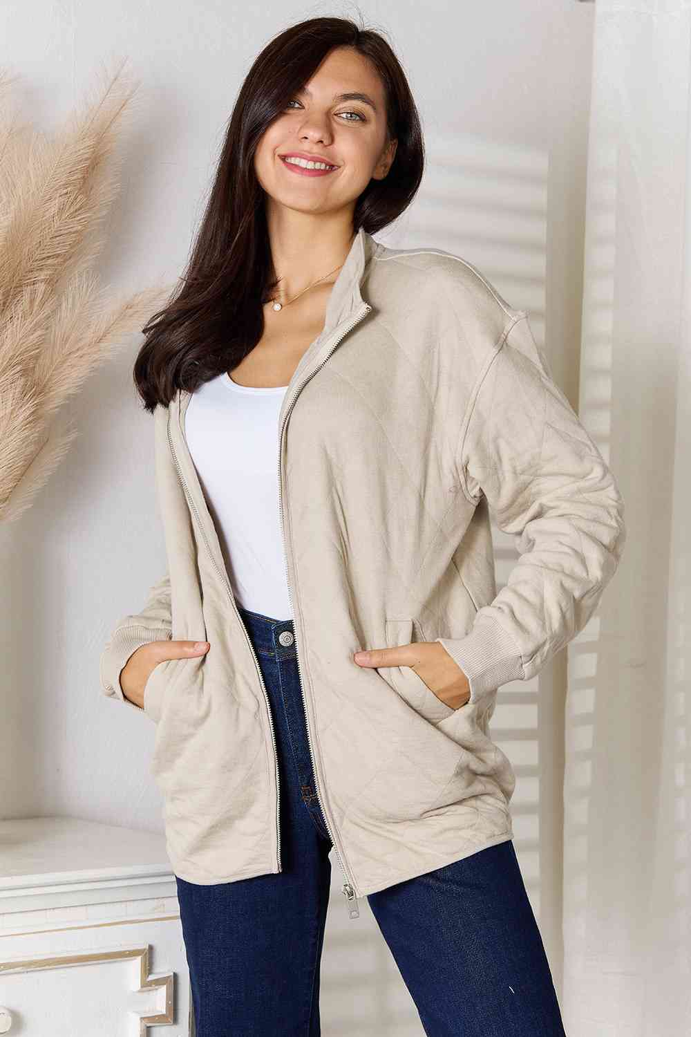 Heimish Zip-Up Jacket with Pockets